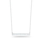 Baguette cut diamond necklace 1.24ctw 18ct white gold, imported from the UK