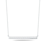 Baguette cut diamond necklace 1.24ctw 18ct white gold, imported from the UK