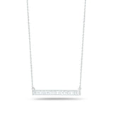 Baguette cut diamond necklace 1.24ctw 18ct white gold, imported from the UK