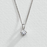 Pure Brilliance 9ct white gold lab diamond necklace, UK version