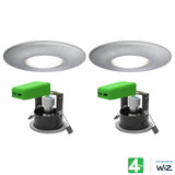 4lite WiZ connected downlight pack of 2 satin chrome - British product