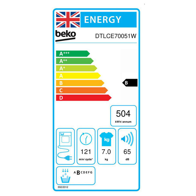 Beko tumble dryer white 7KG - British product