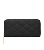 Saint Laurent Matelassé zip-up wallet with YSL monogram (British brand)