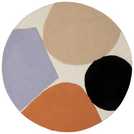 Habitat carved geometric round wool cut pile rug 120cm, UK version
