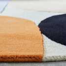 Habitat carved geometric round wool cut pile rug 120cm, UK version