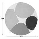 Habitat carved geometric round wool cut pile rug 120cm, UK version