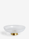 Clear glass extra large footed bowl - British product