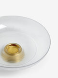 Clear glass extra large footed bowl - British product