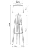 Malvern grey shelved wood floor lamp (British brand)