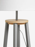 Malvern grey shelved wood floor lamp (British brand)