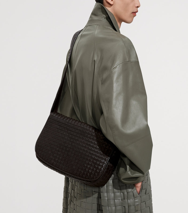 Bottega Veneta Lambskin Veneto Messenger Bag, UK version