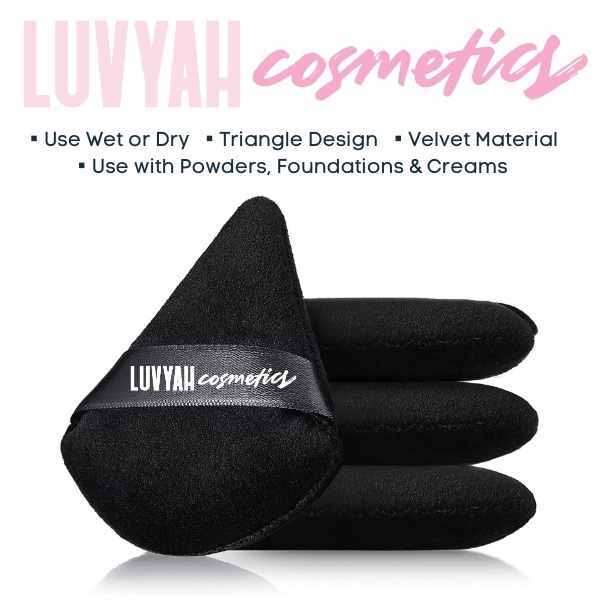 LUVYAH Triangle Powder Puff Sponges Black, UK version