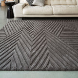 Asiatic Hague Charcoal wool hand tufted rug, UK version
