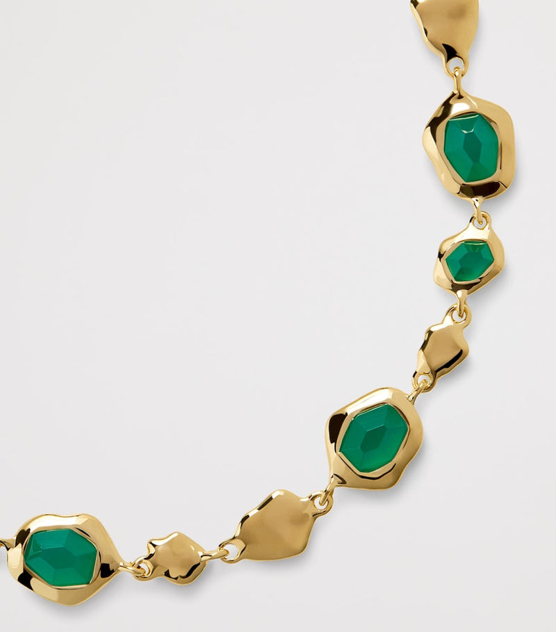 Monica Vinader gold vermeil green onyx bracelet (British brand)