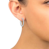 Costco round brilliant cut diamond hoop earrings 4.00ctw 14ct white gold - British product