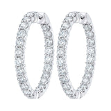 Costco UK Costco 4.00ctw Round Brilliant Cut Diamond Inside Outside Hoop Earrings, 14ct White Gold- Buy online at McGrocer