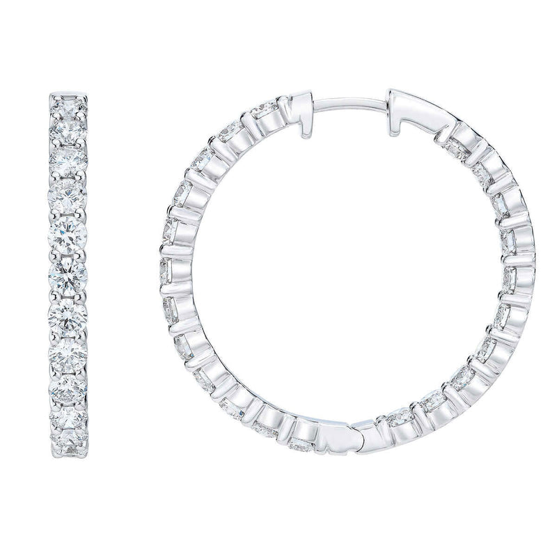Costco round brilliant cut diamond hoop earrings 4.00ctw 14ct white gold - British product