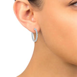 Costco round brilliant cut diamond hoop earrings 4.00ctw 14ct white gold - British product