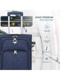 Flight Knight quilted navy cabin suitcase 55x35x20cm (British brand)
