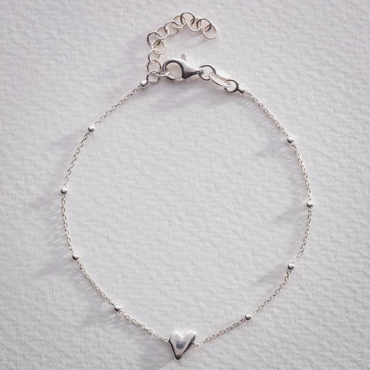 Revere sterling silver heart bracelet 20cm (British brand)