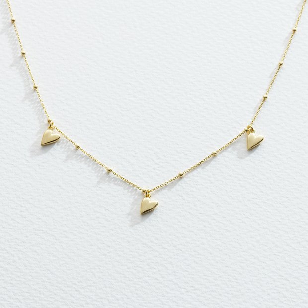 Revere 9ct gold plated heart necklace adjustable chain - British product