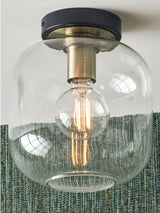 Next Pacific Black Metal and Glass Flush Pendant Ceiling Light- Buy online at McGrocer