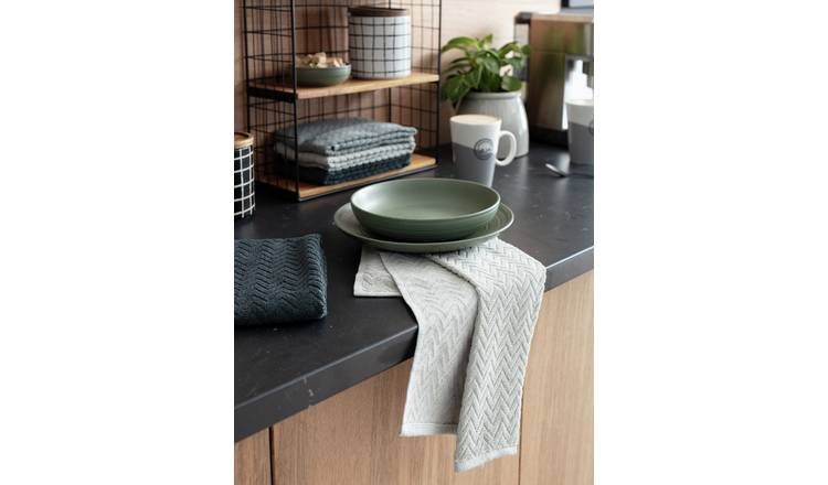 Habitat Zig Zag Terry tea towels pack of 5, UK version