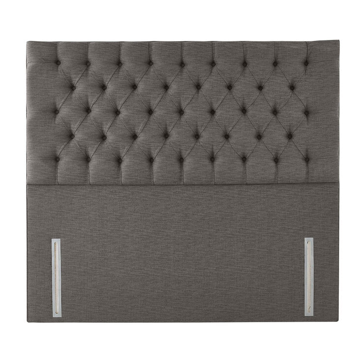 Pocket Spring Bed Company Ravello grey fabric full height headboard double, imported from the UK