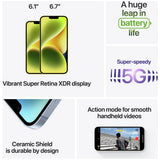 Apple iPhone 14 Starlight 128GB smartphone, imported from the UK
