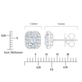 Costco emerald cut diamond halo stud earrings 1.00ctw - British product