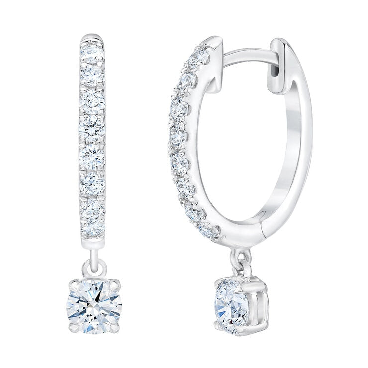 Costco 1.00ctw round brilliant diamond hoop earrings 14ct white gold (British brand)