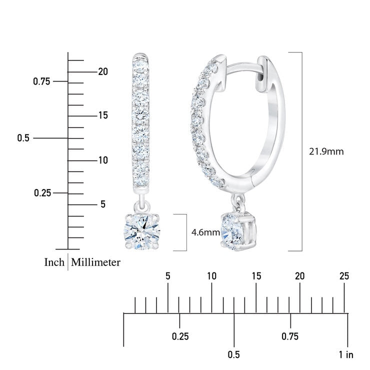 Costco 1.00ctw round brilliant diamond hoop earrings 14ct white gold (British brand)