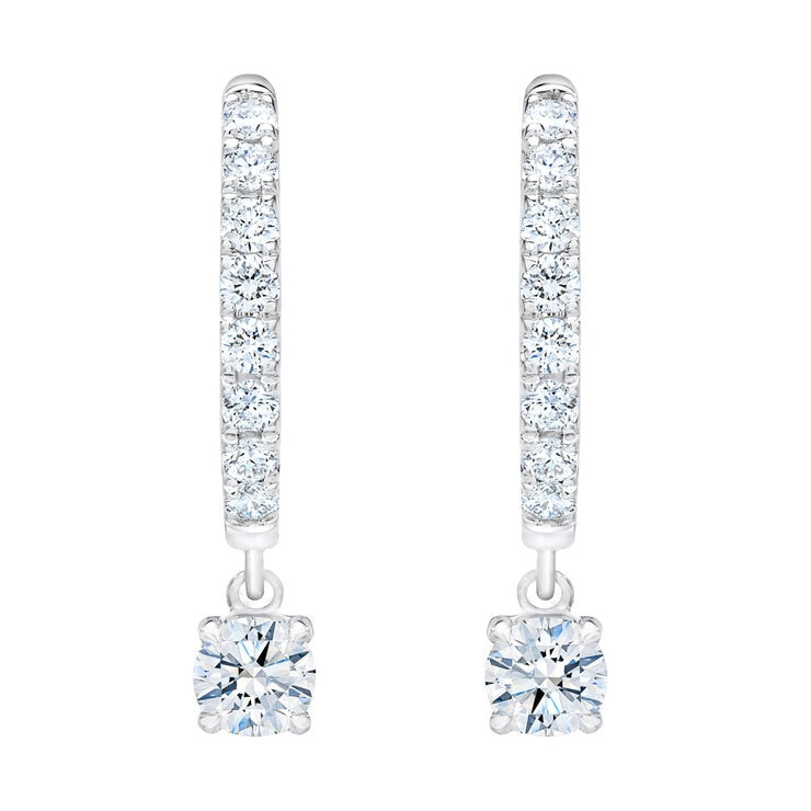 Costco 1.00ctw round brilliant diamond hoop earrings 14ct white gold (British brand)
