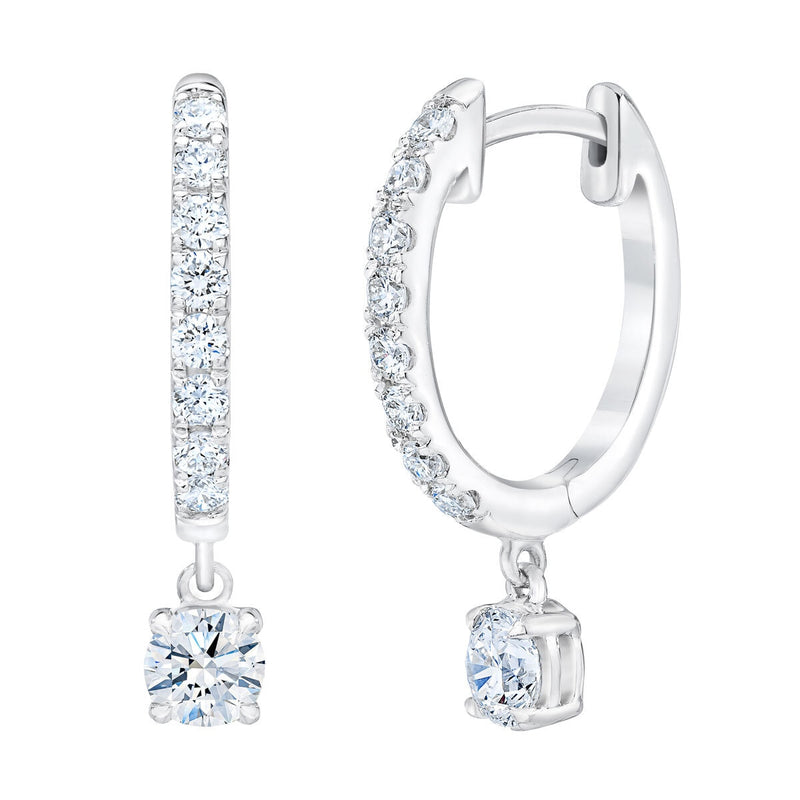 Costco 1.00ctw round brilliant diamond hoop earrings 14ct white gold (British brand)