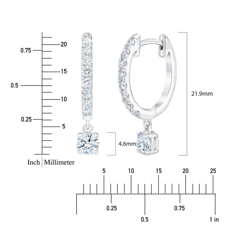 Costco 1.00ctw round brilliant diamond hoop earrings 14ct white gold (British brand)