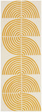 Habitat cotton flatweave runner with Global Swirl yellow pattern, 75x200cm, UK version