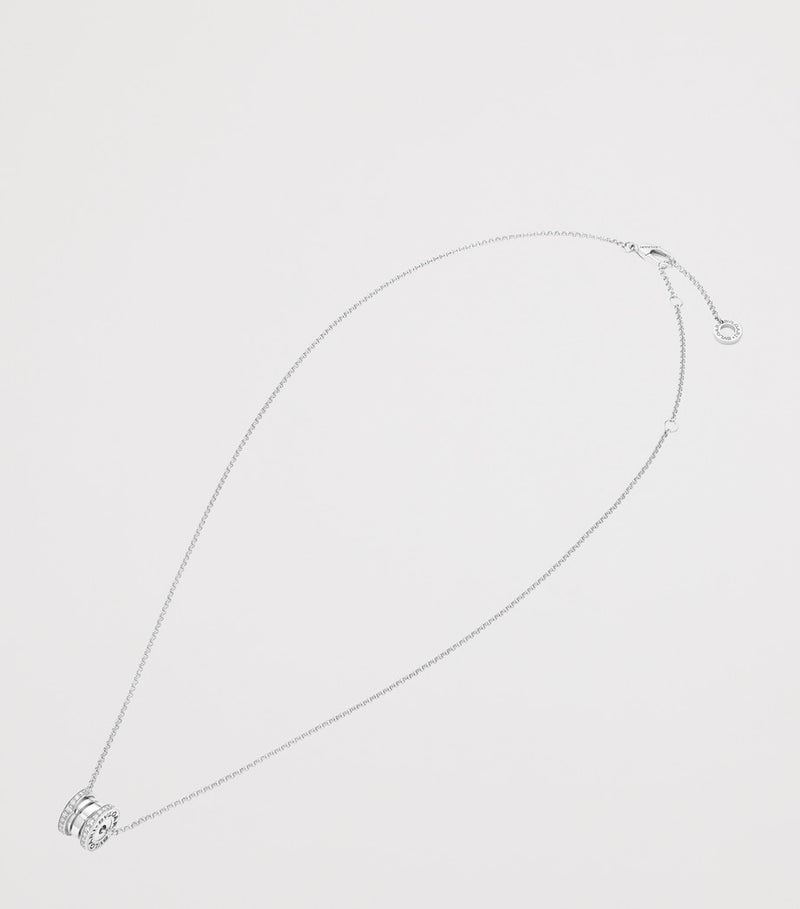 Bvlgari B.zero1 white gold diamond pendant necklace, imported from the UK