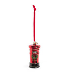 Harrods post box tree decoration with holly wreath 10cm, imported from the UK