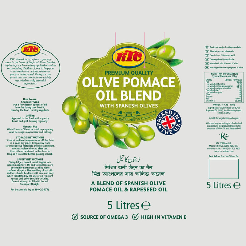 KTC olive pomace oil blend 5L, UK version