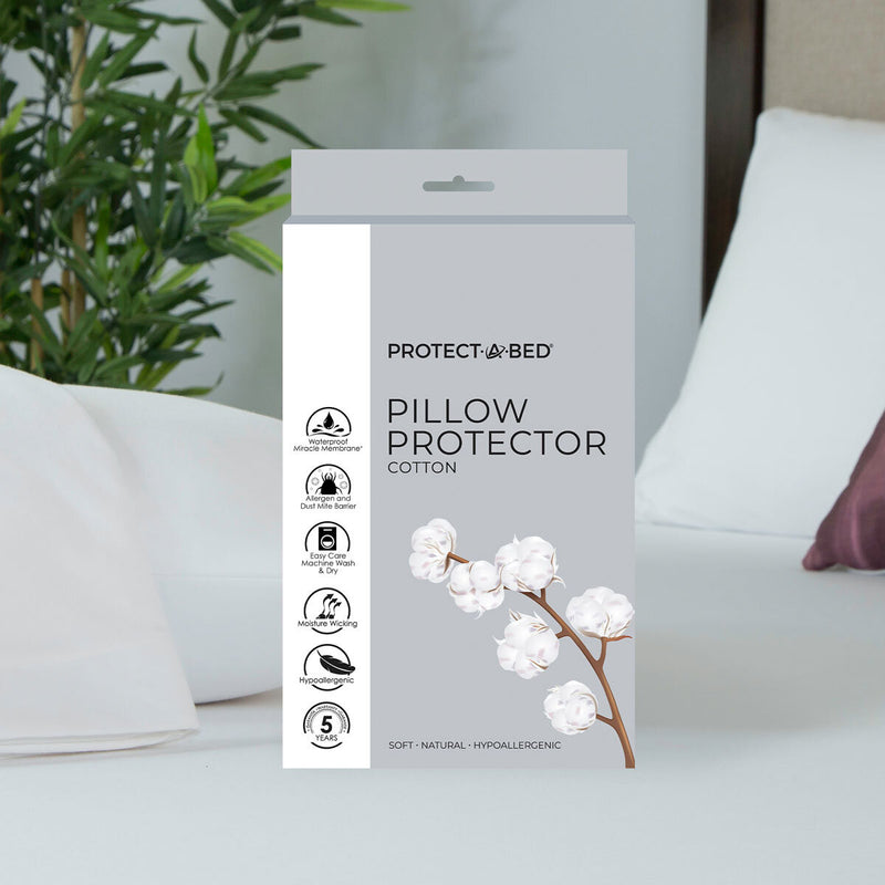 Protect-A-Bed cotton pillow protector 2 pack 75x50 cm (British brand)