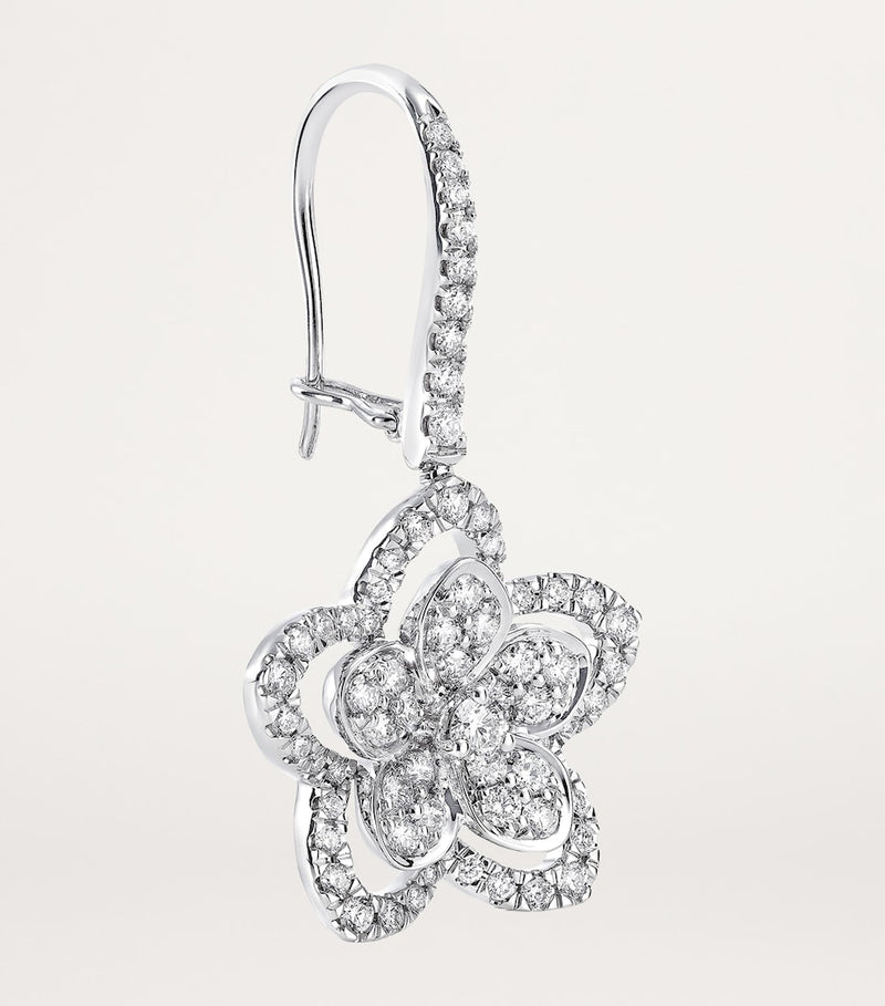 Graff diamond wild flower earrings 18kt white gold - British product