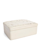 Harrods Leather Stationery Box with Chevron Weave- Buy online at McGrocer