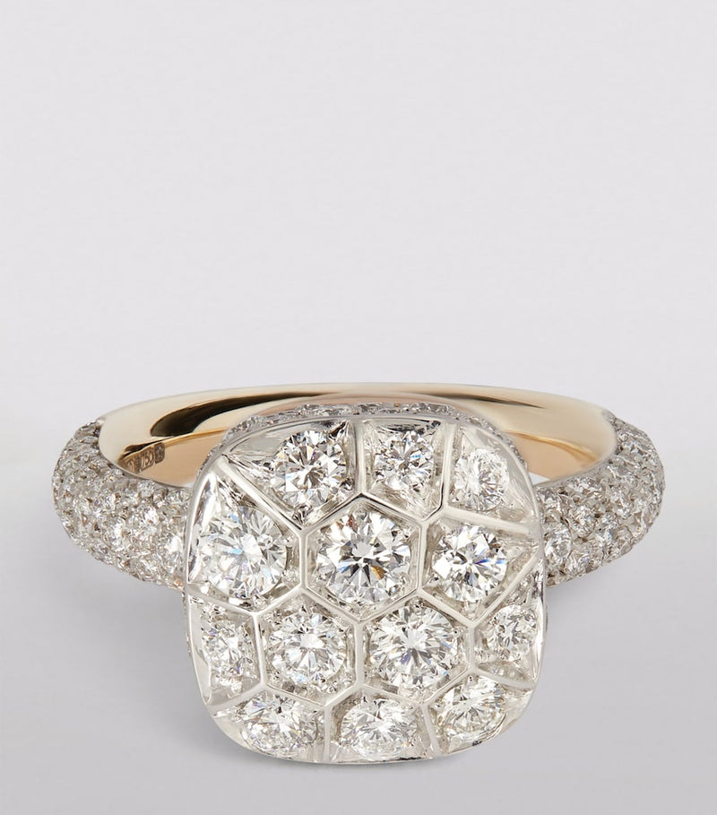 Pomellato Nudo solitaire ring with diamonds - British product