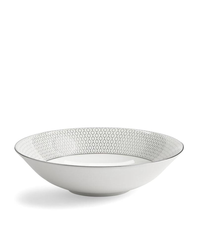 Wedgwood fine bone china soup bowl with platinum honeycomb pattern 20cm (British brand)