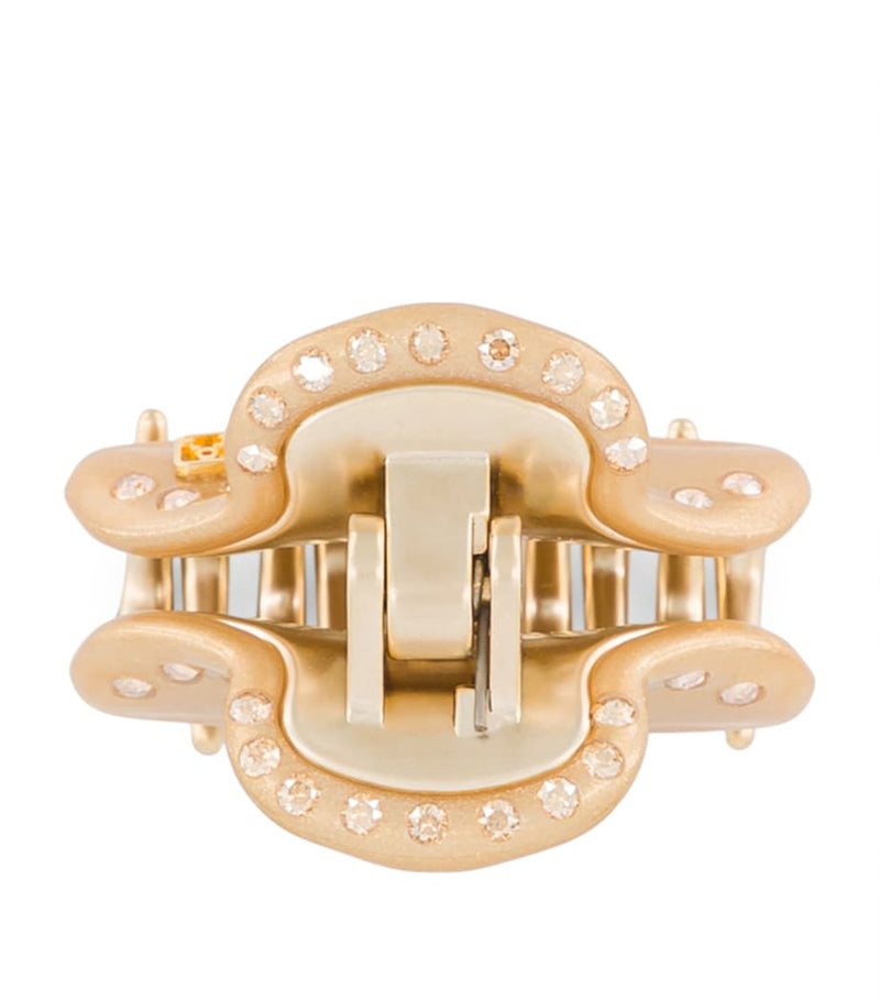 Alexandre de Paris gold-plated crystal-embellished hair clip, UK version