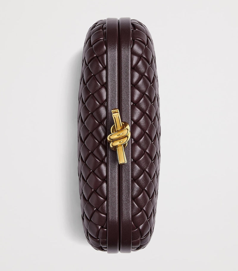 Bottega Veneta Knot Minaudiere leather clutch bag, imported from the UK