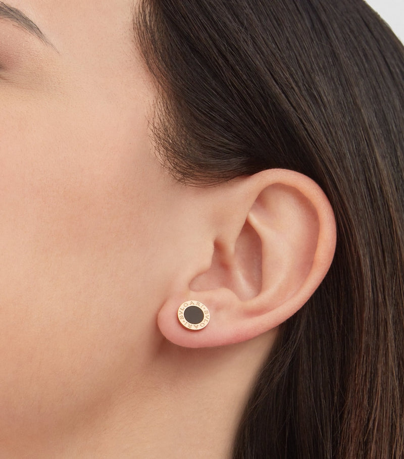 Bvlgari rose gold and onyx single stud earring - British product