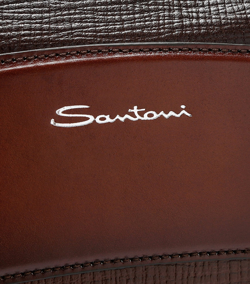 Santoni smooth leather weekend bag (British brand)