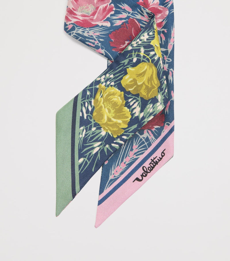 Valentino Garavani silk floral print scarf 6x180cm - British product