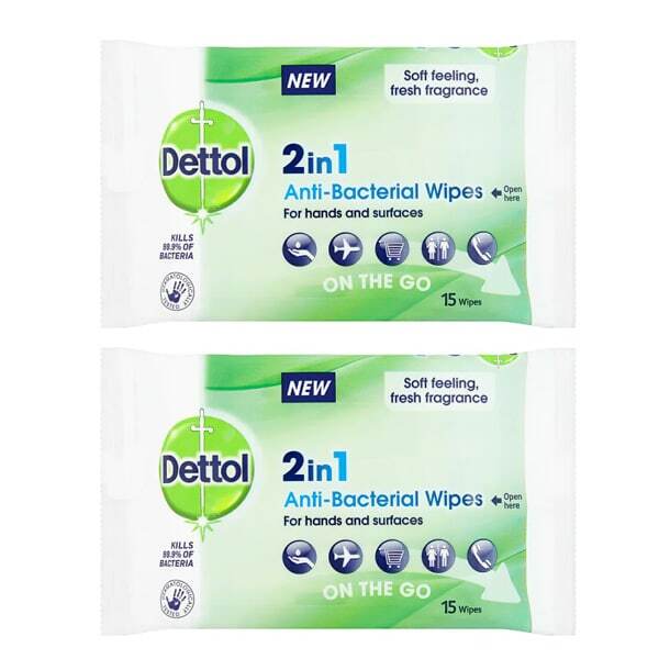 Dettol 2-in-1 antibacterial wipes 30 count - British product